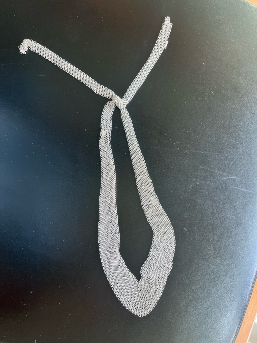 Elsa Peretti for Tiffany Sterling Silver Chainmail Necklace with Tiffany Pouch - Picture 4 of 6